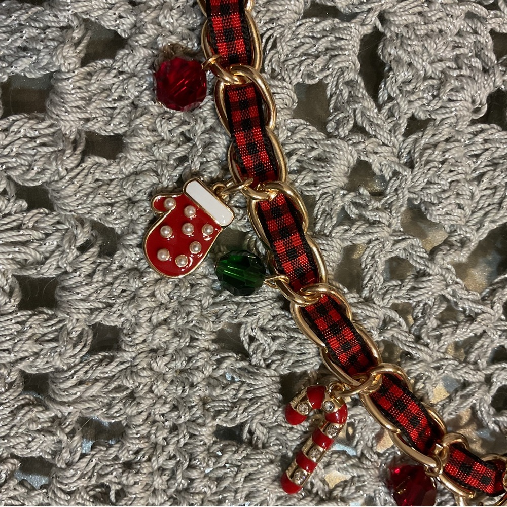 Merry in Plaid Charm Necklace - Picture 5 of 7